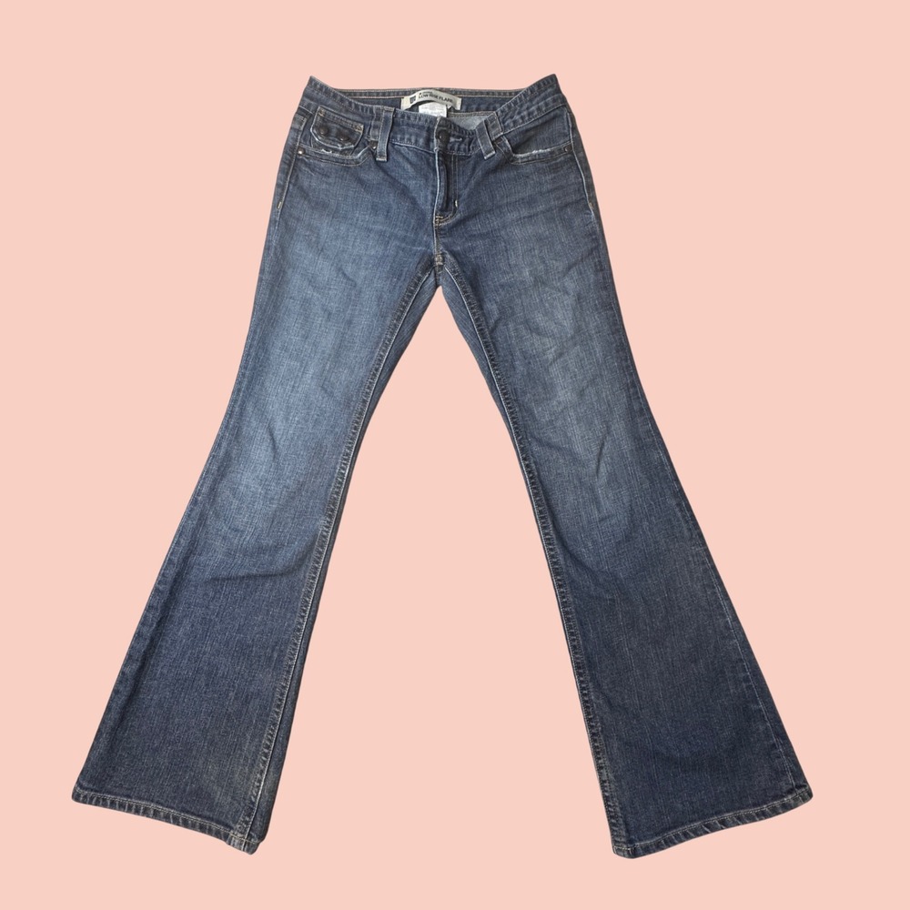 Vintage Gap Jeans Womens 4 Blue Low Rise Flare Medium Wash Denim Flap Pocket Y2K